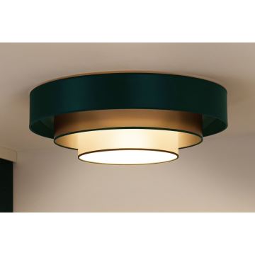 Duolla - Plafonnier LUNETA LED/26W/230V d. 60 cm 4000K vert/doré/blanc