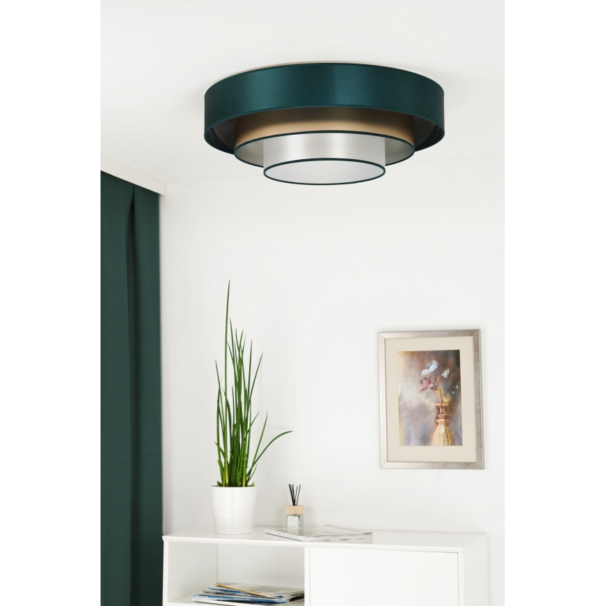 Duolla - Plafonnier LUNETA LED/26W/230V d. 60 cm 4000K vert/doré/blanc