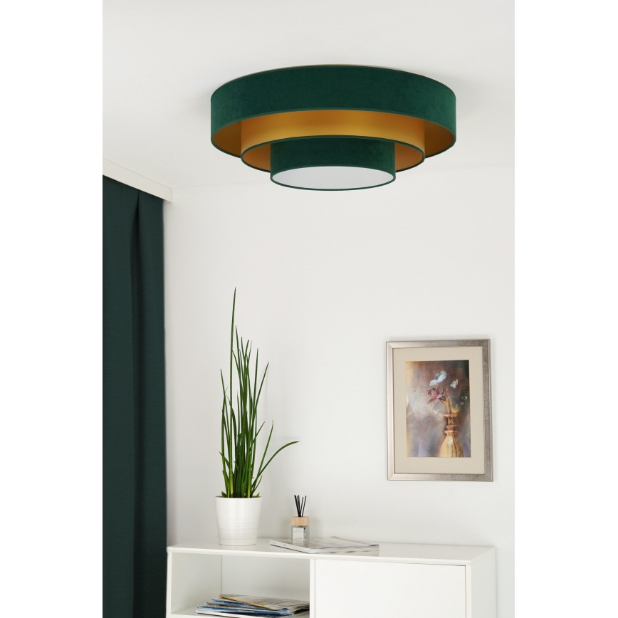 Duolla - Plafonnier LUNETA LED/26W/230V d. 60 cm 4000K vert/doré