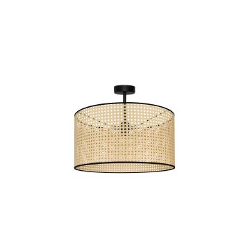 Duolla - Plafonnier ROLLER RATTAN 1xE27/15W/230V beige/noir