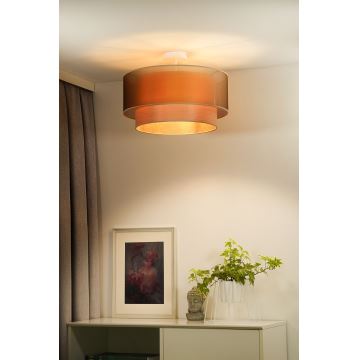 Duolla - Plafonnier WOOD BOHO 1xE27/15W/230V cuivre/beige