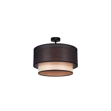 Duolla - Plafonnier WOOD BOHO 1xE27/15W/230V noir/beige