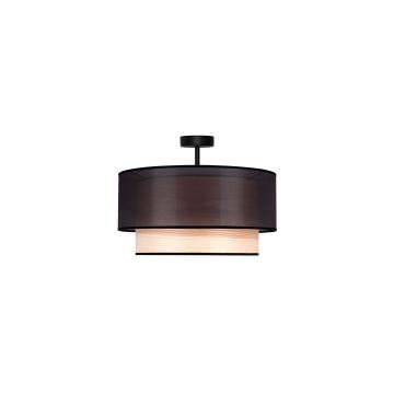 Duolla - Plafonnier WOOD BOHO 1xE27/15W/230V noir/beige