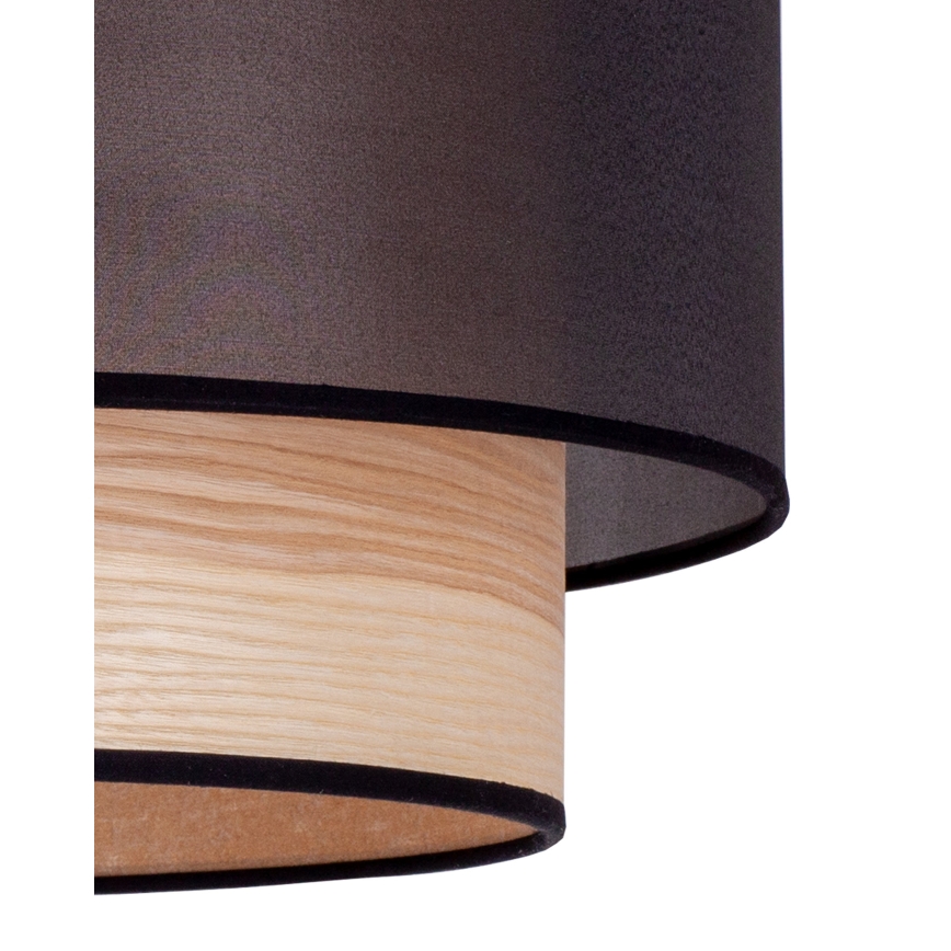 Duolla - Plafonnier WOOD BOHO 1xE27/15W/230V noir/beige