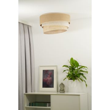 Duolla - Plafonnier YUTE TRIO 1xE27/15W/230V d. 45 cm marron/gris/beige