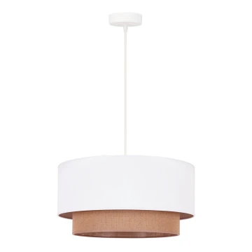 Duolla - Suspension filaire BOHO 1xE27/15W/230V blanc/marron