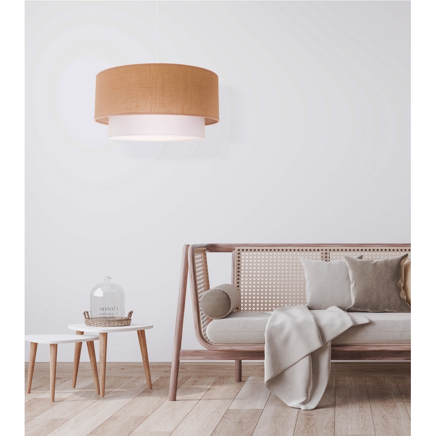 Duolla - Suspension filaire BOHO 1xE27/40W/230V beige/blanche