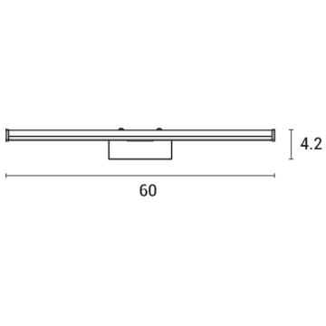 Éclairage de miroir LED salle de bain LED/12W/230V 4000K 60 cm IP44 chrome