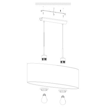 Eglo - Suspension filaire 2xE27/60W/230V