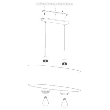 Eglo - Suspension filaire 2xE27/60W/230V