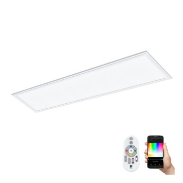 Eglo 32734 - Panneau en saillie/encastré RGBW à intensité variable 2en1 SALOBRENA-C LED/34W/230V blanc + télécommande