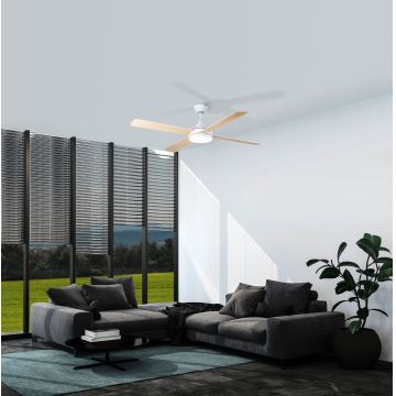 Eglo - Ventilateur de plafond LED à intensité variable  LED/20W/230V + télécommande blanc