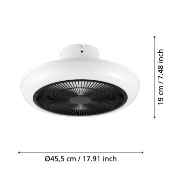 Eglo - Ventilateur de plafond LED à intensité variable LED/25,5W/230V noir + télécommande