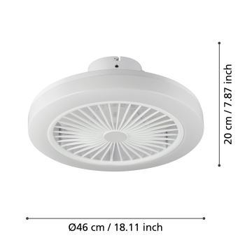 Eglo - Ventilateur de plafond LED à intensité variable LED/25,5W/230V blanc 2700-6500K + télécommande