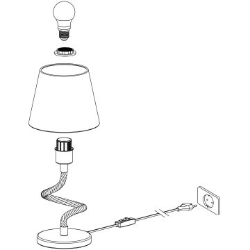 Eglo - Lampe de table 1xE27/28W/230V