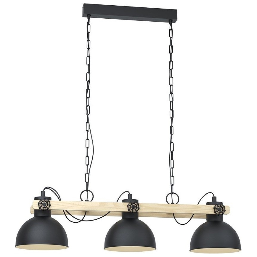 Eglo - Suspension chaîne 3xE27/28W/230V - FSC certifié