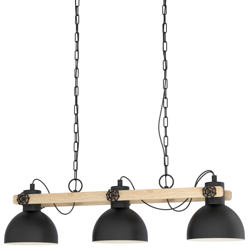 Eglo - Suspension chaîne 3xE27/28W/230V - FSC certifié