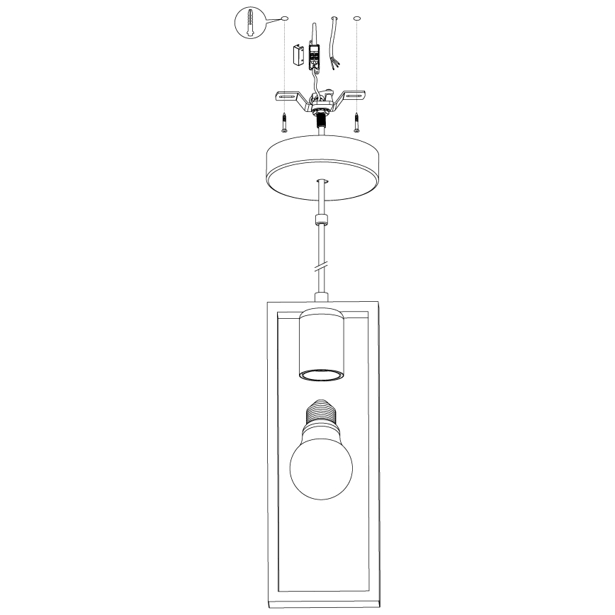 Eglo - Suspension filaire 1xE27/60W/230V - FSC certifié