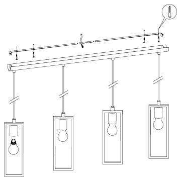 Eglo - Suspension filaire 4xE27/60W/230V - FSC certifié