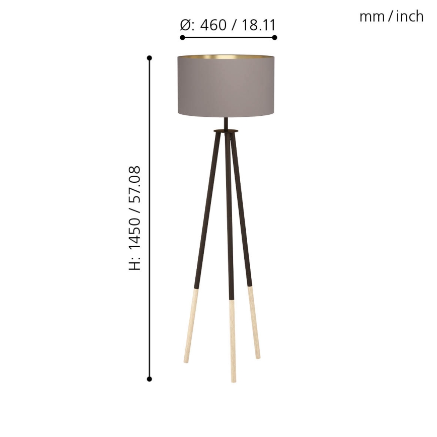 Eglo - Lampadaire 1xE27/60W/230V - FSC certifié