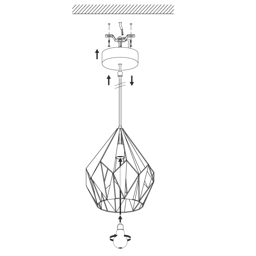 Eglo - Suspension 1xE27/60W/230V