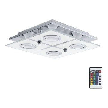 Eglo 75378 - Plafonnier RGBW à intensité variable CABO-C 4xGU10/4W/230V + télécommande