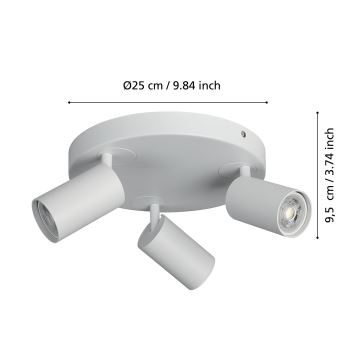 Eglo - Spot à intensité variable RGBW 3xGU10/4,9W/230V blanc