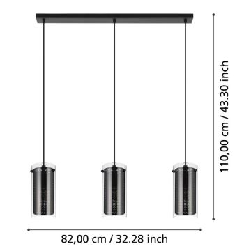 Eglo - Suspension filaire 3xE27/10W/230V