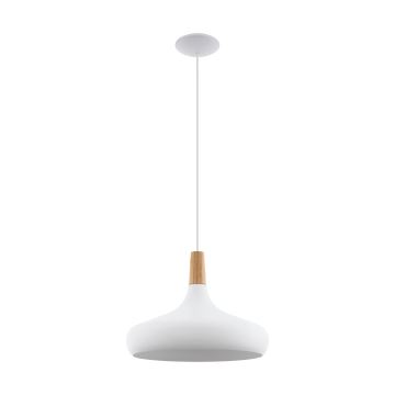 Eglo - Suspension filaire 1xE27/60W/230V d. 40 cm blanc - FSC certifié