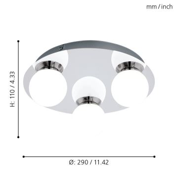 Eglo - Luminaire LED salle de bain 3xLED/3,3W/230V IP44