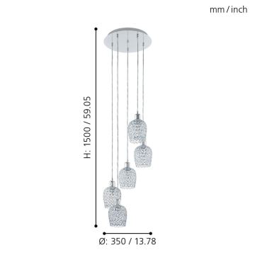 Eglo - Lustre en cristal 5xE27/60W/230V