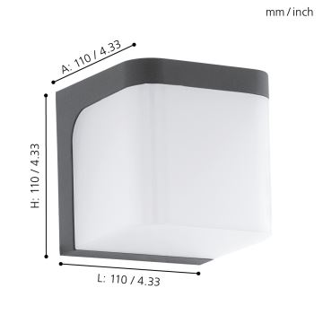 Eglo - Applique murale LED extérieure LED/6W IP44