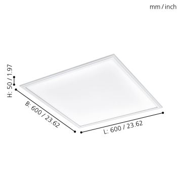 Eglo - Panneau LED à intensité variable LED/30W/230V + télécommande