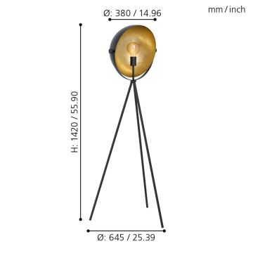 Eglo - Lampadaire 1xE27/40W/230V