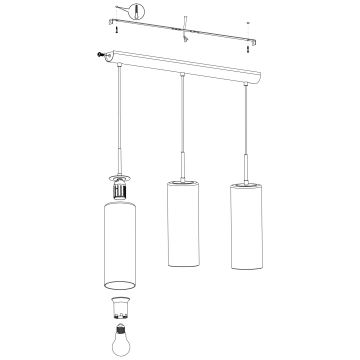 Eglo - Suspension avec fil 3xE27/15W/230V