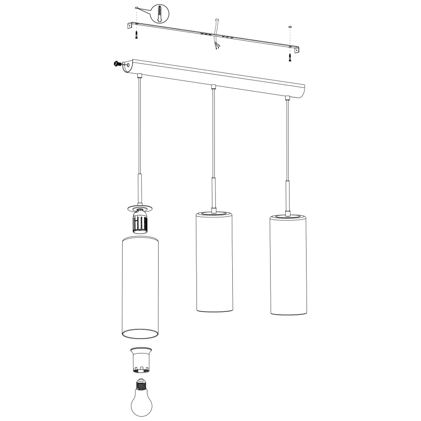 Eglo - Suspension avec fil 3xE27/15W/230V