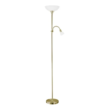 EGLO - Lampadaire 1xE27/60W + 1xE14/25W laiton