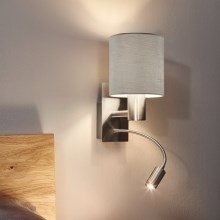 Eglo - Luminaire flexible 1xE27/40W+LED/3,8W beige