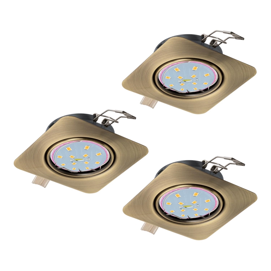 Eglo - SET 3x Spot LED encastrable PENETO 3xGU10-LED/5W/230V