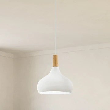 Eglo - Suspension 1xE27/60W/230V d. 28 cm blanc