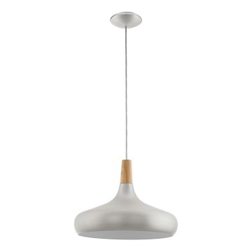 Eglo - Suspension filaire 1xE27/60W/230V d. 40 cm argent - FSC certifié