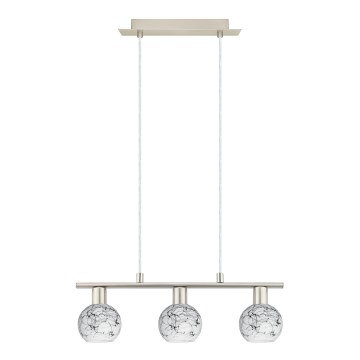 Eglo - Suspension filaire MY CHOICE 3xE14/4W/230V chrome/blanc/noir