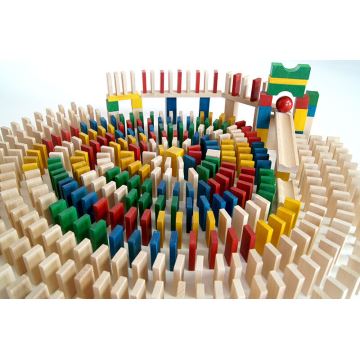 EkoToys - Dominos en bois coloré 430 pce