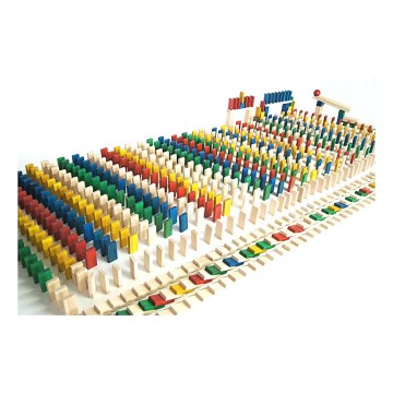 EkoToys - Dominos en bois coloré 830 pce