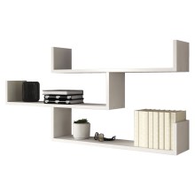Étagère rectangulaire à poser ou à fixer 3 Niveaux en Métal noir et Bambou  H 57 cm - Accessoires de salle de bains - Décomania