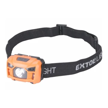 Extol - Lampe frontale LED avec détecteur LED/3W/1200 mAh/3,7V orange/noire