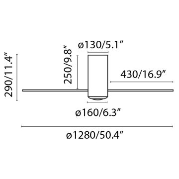 FARO 32041WP - Ventilateur de plafond MINI TUBE FAN Wi-Fi noir d. 128 cm + télécommande
