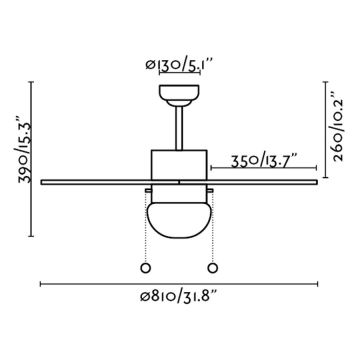 FARO 33183 - Ventilateur de plafond PALAO 1xE14/40W/230V