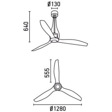 FARO 33381 - Ventilateur de plafond ETERFAN transparent d. 128 cm + télécommande