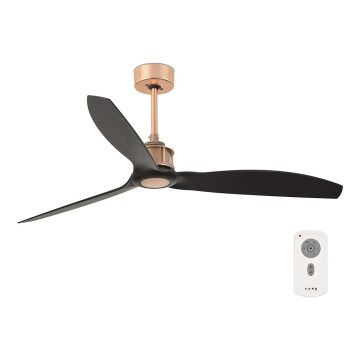 FARO 33418 - Ventilateur de plafond JUST FAN noir/cuivre d. 128 cm + télécommande